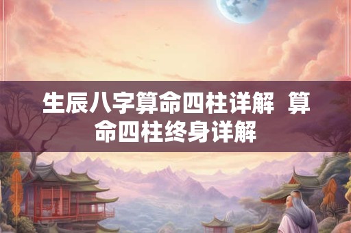 生辰八字算命四柱详解  算命四柱终身详解