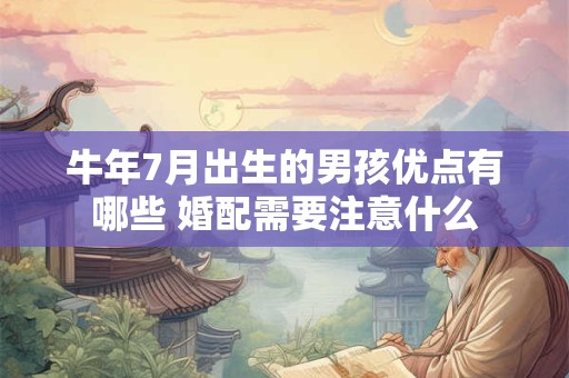 牛年7月出生的男孩优点有哪些 婚配需要注意什么