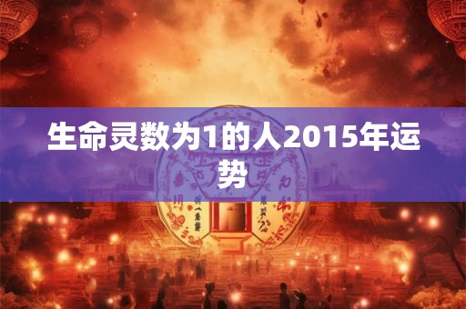 生命灵数为1的人2015年运势