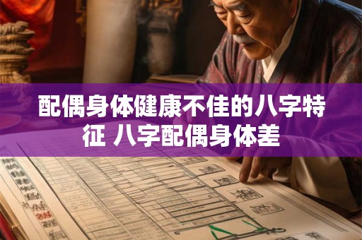 配偶身体健康不佳的八字特征 八字配偶身体差