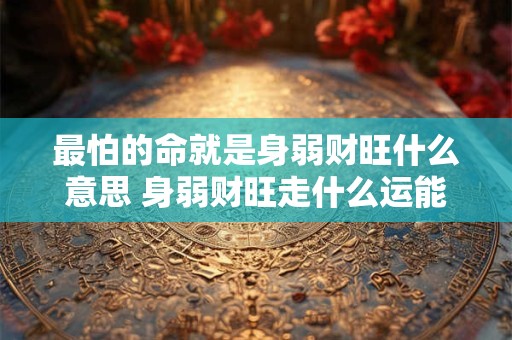 最怕的命就是身弱财旺什么意思 身弱财旺走什么运能发财