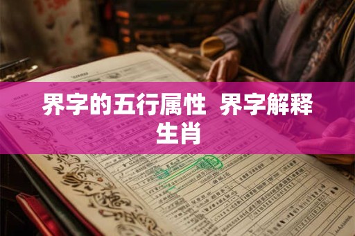 界字的五行属性  界字解释生肖