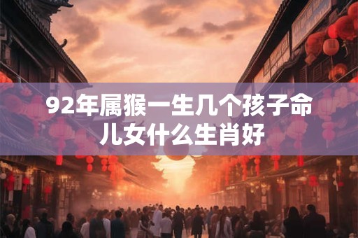 92年属猴一生几个孩子命 儿女什么生肖好