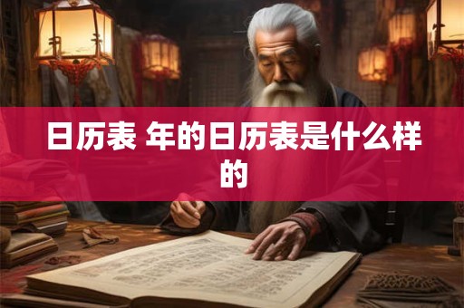 日历表 年的日历表是什么样的