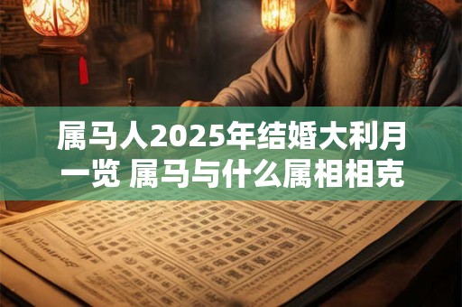 属马人2025年结婚大利月一览 属马与什么属相相克
