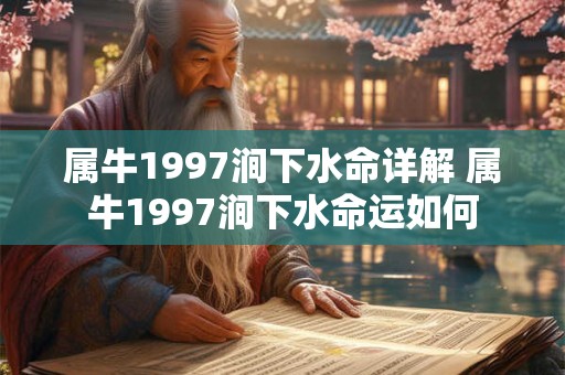 属牛1997涧下水命详解 属牛1997涧下水命运如何