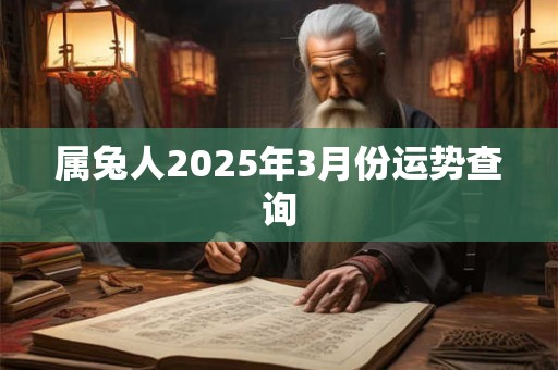 属兔人2025年3月份运势查询