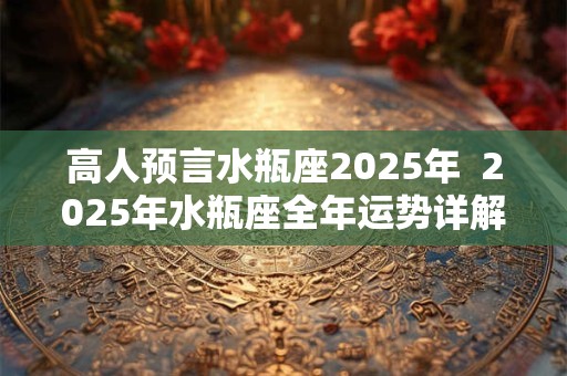 高人预言水瓶座2025年  2025年水瓶座全年运势详解