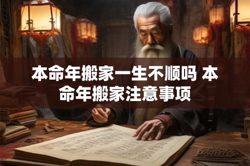 本命年搬家一生不顺吗 本命年搬家注意事项