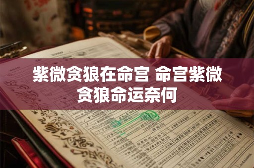 紫微贪狼在命宫 命宫紫微贪狼命运奈何