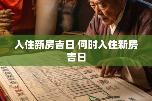 入住新房吉日 何时入住新房吉日