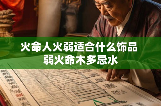 火命人火弱适合什么饰品 弱火命木多忌水