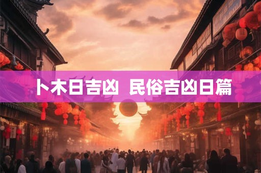 卜木日吉凶  民俗吉凶日篇