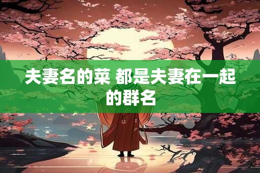 夫妻名的菜 都是夫妻在一起的群名