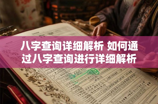 八字查询详细解析 如何通过八字查询进行详细解析