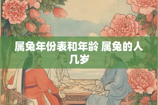 属兔年份表和年龄 属兔的人几岁