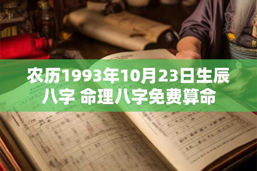 农历1993年10月23日生辰八字 命理八字免费算命