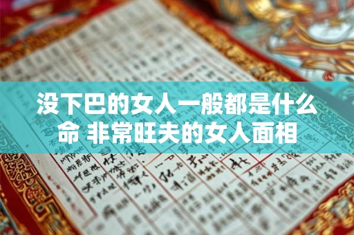 没下巴的女人一般都是什么命 非常旺夫的女人面相