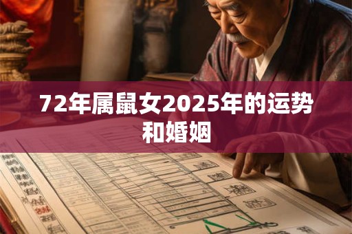72年属鼠女2025年的运势和婚姻