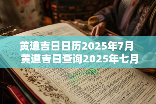 黄道吉日日历2025年7月  黄道吉日查询2025年七月