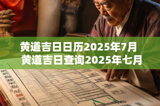黄道吉日日历2025年7月  黄道吉日查询2025年七月