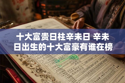 十大富贵日柱辛未日 辛未日出生的十大富豪有谁在榜上