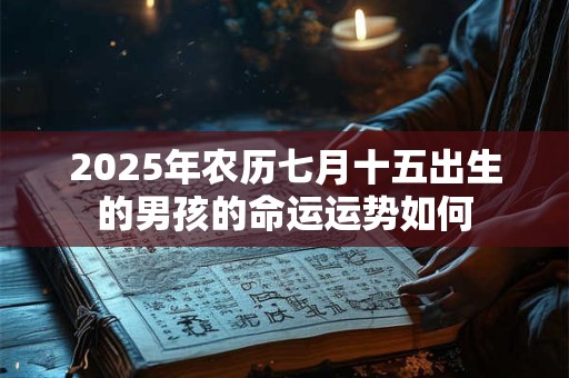 2025年农历七月十五出生的男孩的命运运势如何