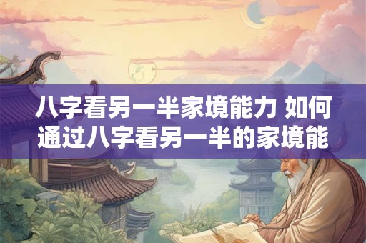 详细阅读:八字看另一半家境能力 如何通过八字看另一半的家境能力 八字看另一半家境能力 如何通过八字看另一半的家境能力