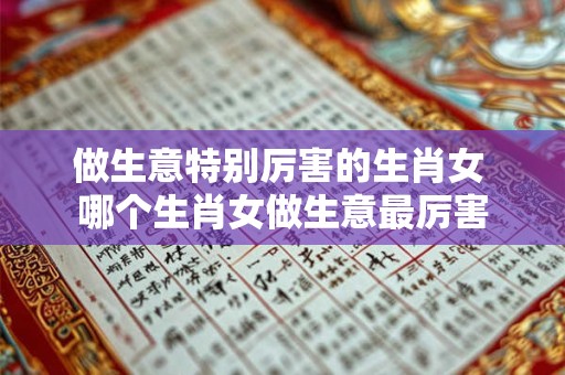 做生意特别厉害的生肖女 哪个生肖女做生意最厉害