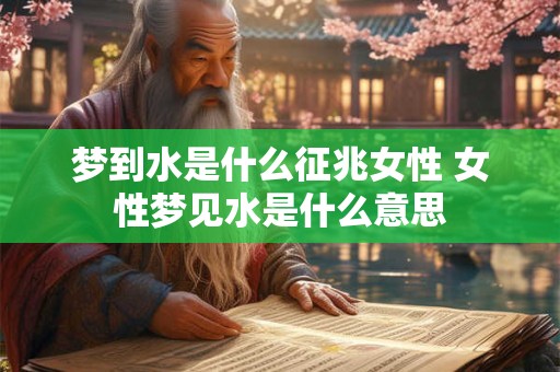 梦到水是什么征兆女性 女性梦见水是什么意思