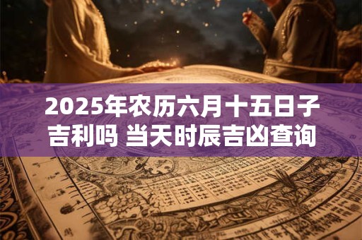 2025年农历六月十五日子吉利吗 当天时辰吉凶查询
