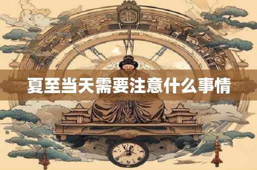 夏至当天需要注意什么事情