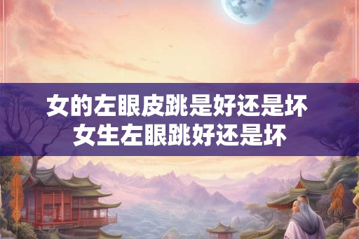女的左眼皮跳是好还是坏 女生左眼跳好还是坏
