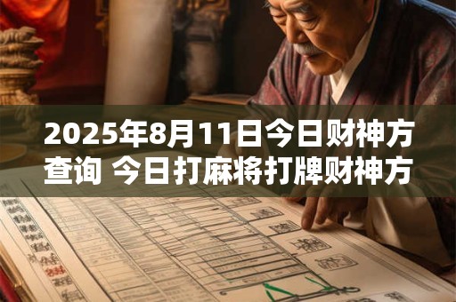 2025年8月11日今日财神方查询 今日打麻将打牌财神方位