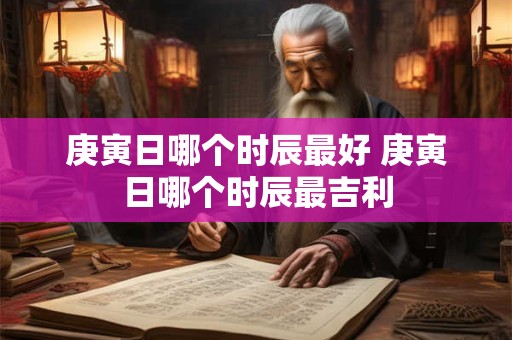 庚寅日哪个时辰最好 庚寅日哪个时辰最吉利