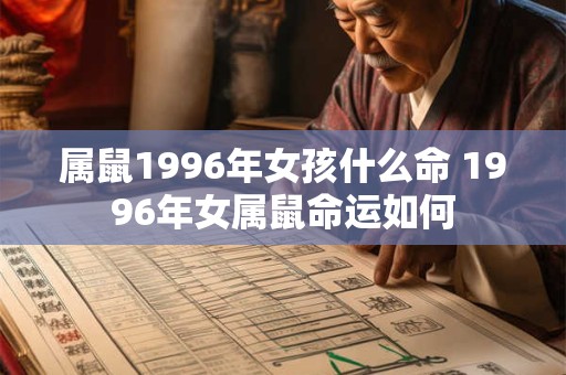 属鼠1996年女孩什么命 1996年女属鼠命运如何