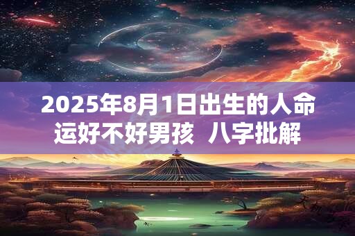 2025年8月1日出生的人命运好不好男孩  八字批解