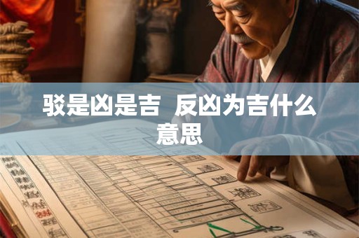 驳是凶是吉  反凶为吉什么意思