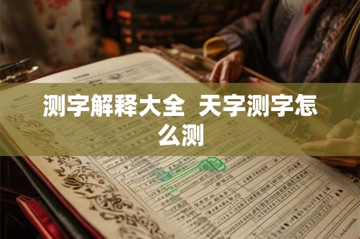测字解释大全  天字测字怎么测