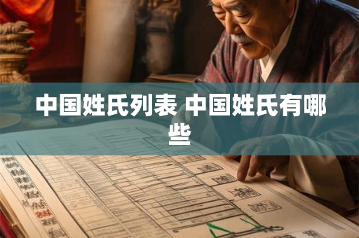 中国姓氏列表 中国姓氏有哪些