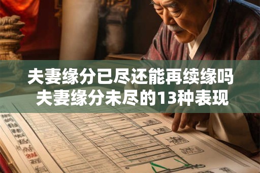 夫妻缘分已尽还能再续缘吗 夫妻缘分未尽的13种表现