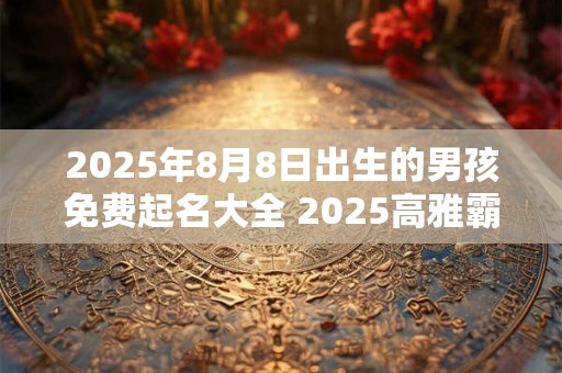 2025年8月8日出生的男孩免费起名大全 2025高雅霸气男孩名字