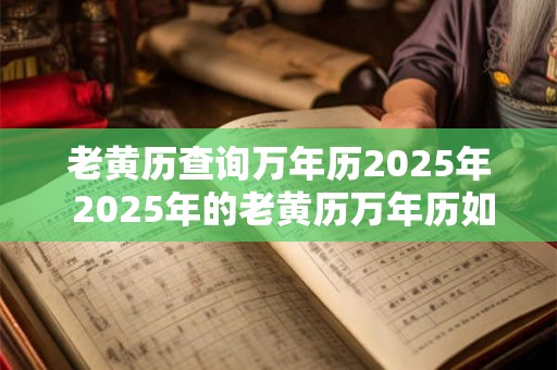 老黄历查询万年历2025年 2025年的老黄历万年历如何查