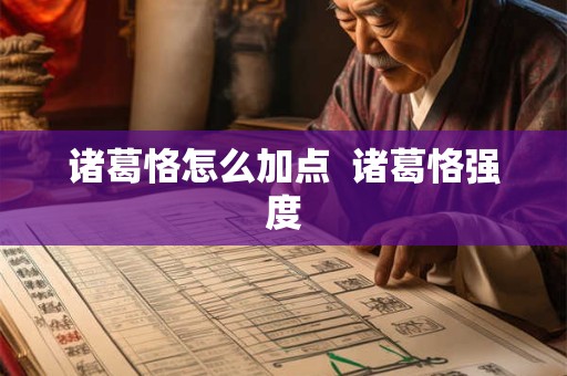 诸葛恪怎么加点  诸葛恪强度