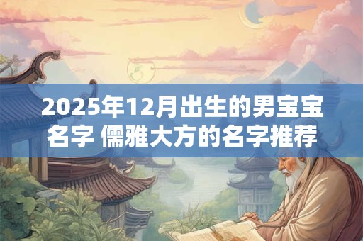 2025年12月出生的男宝宝名字 儒雅大方的名字推荐