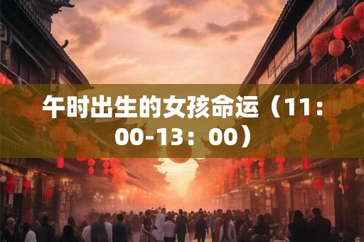 午时出生的女孩命运（11：00-13：00）
