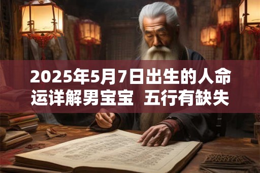 2025年5月7日出生的人命运详解男宝宝  五行有缺失吗