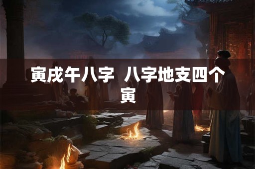 寅戌午八字  八字地支四个寅