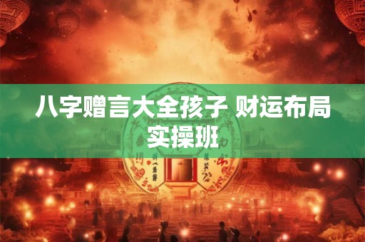 八字赠言大全孩子 财运布局实操班