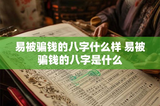 易被骗钱的八字什么样 易被骗钱的八字是什么